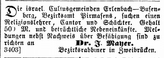 Die Synagoge in Erlenbach (Kreis Südwestpfalz)